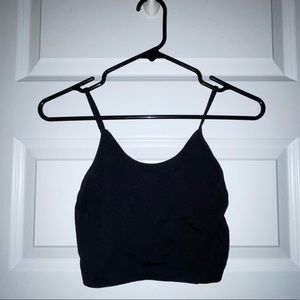 Black cropped tank top